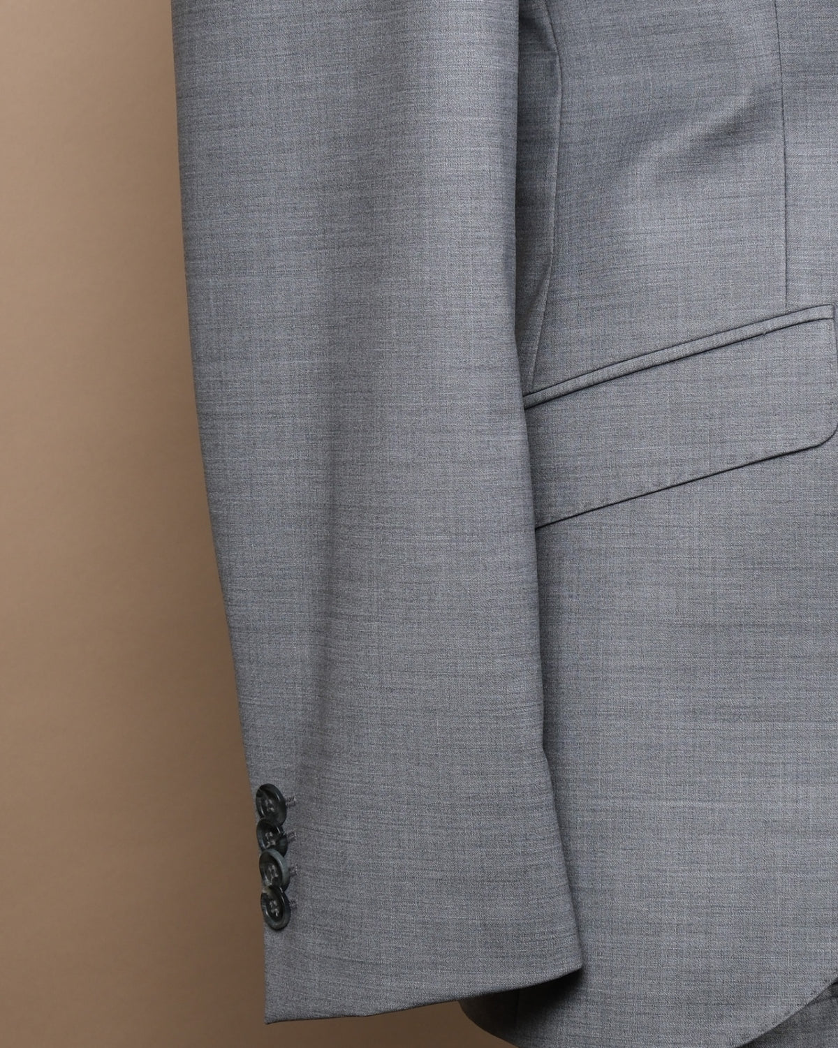 Mid Grey Wool Blend Peak Lapel Suit