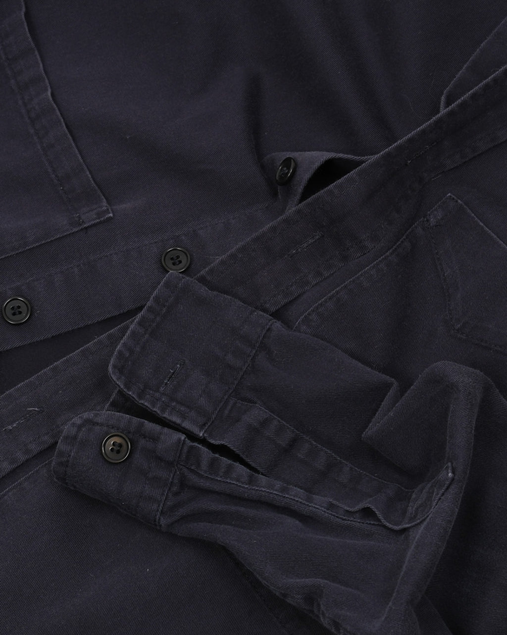 Navy Cotton Twill Overshirt