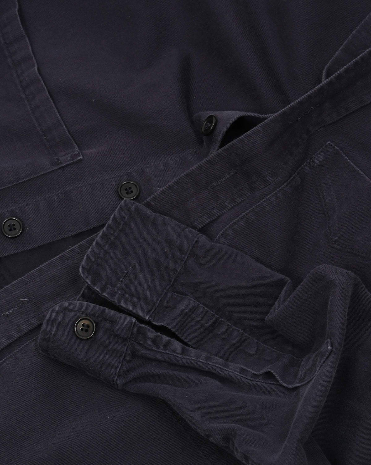 Navy Cotton Twill Overshirt