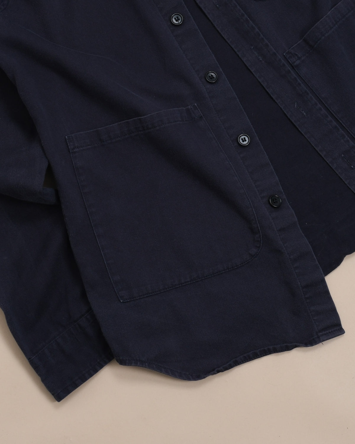 Navy Cotton Twill Overshirt