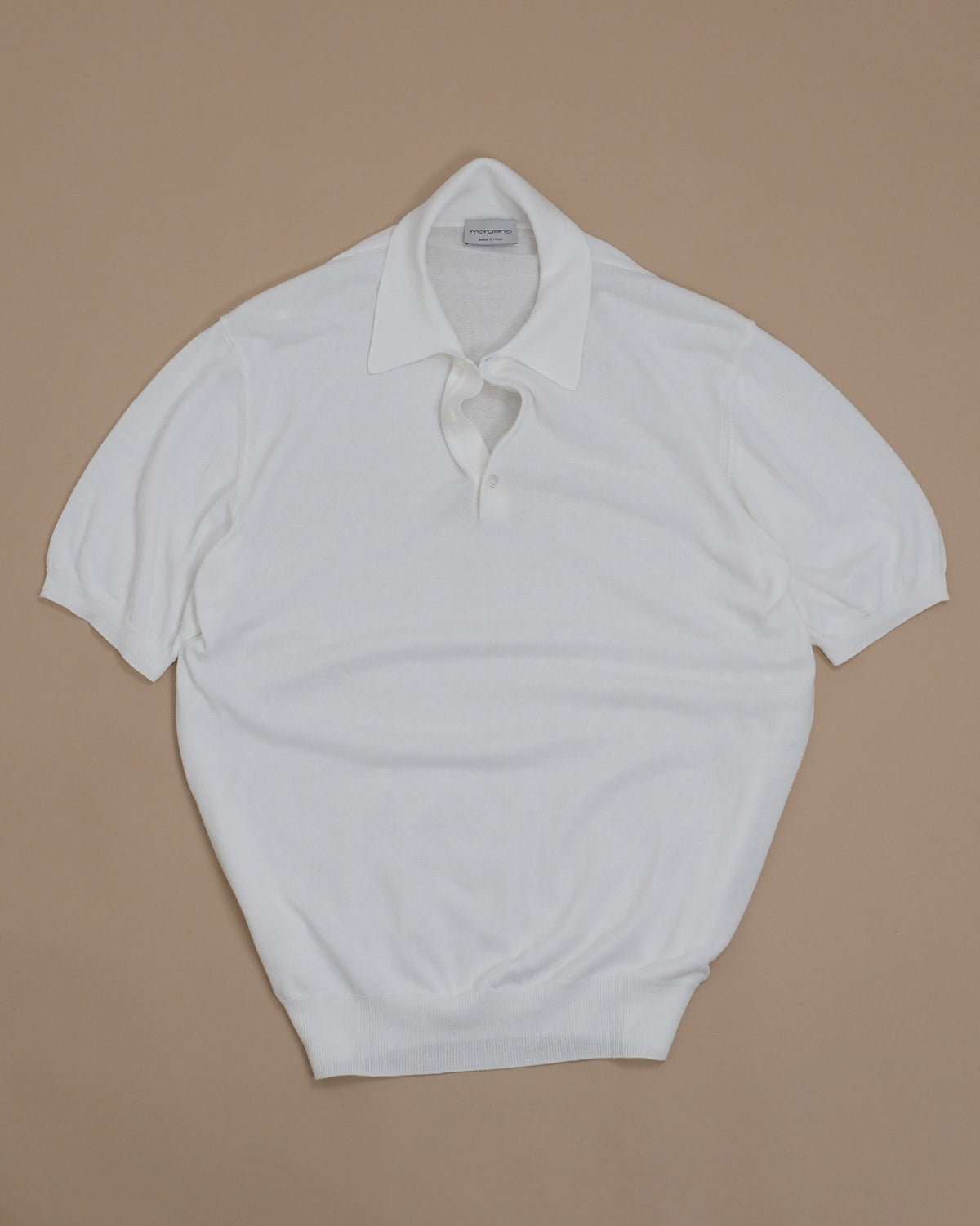 Off-White Cotton Short-Sleeve Polo