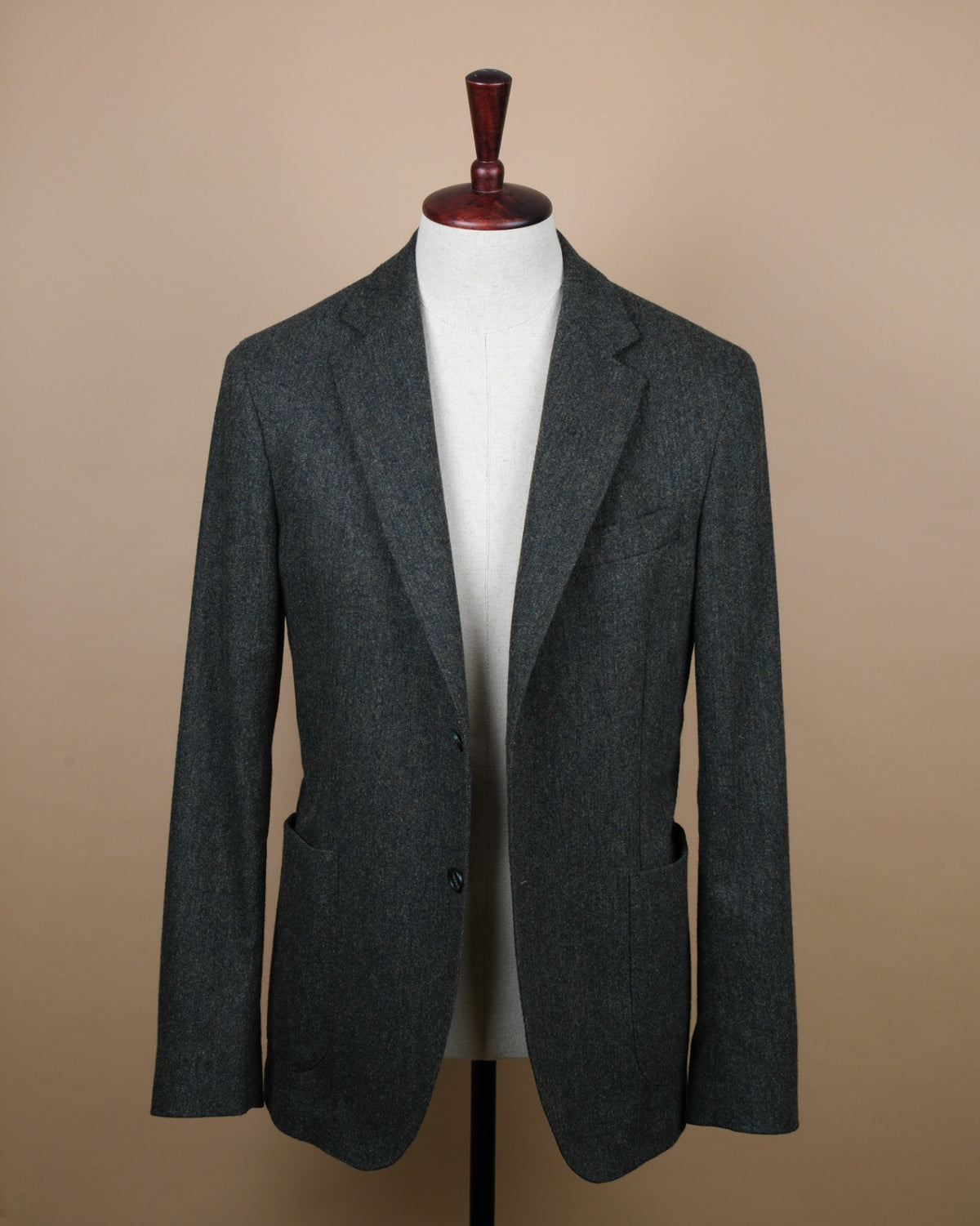 Dark Forrest Bottoli Wool/Cashmere Tweed Unconstructed Sports Jacket