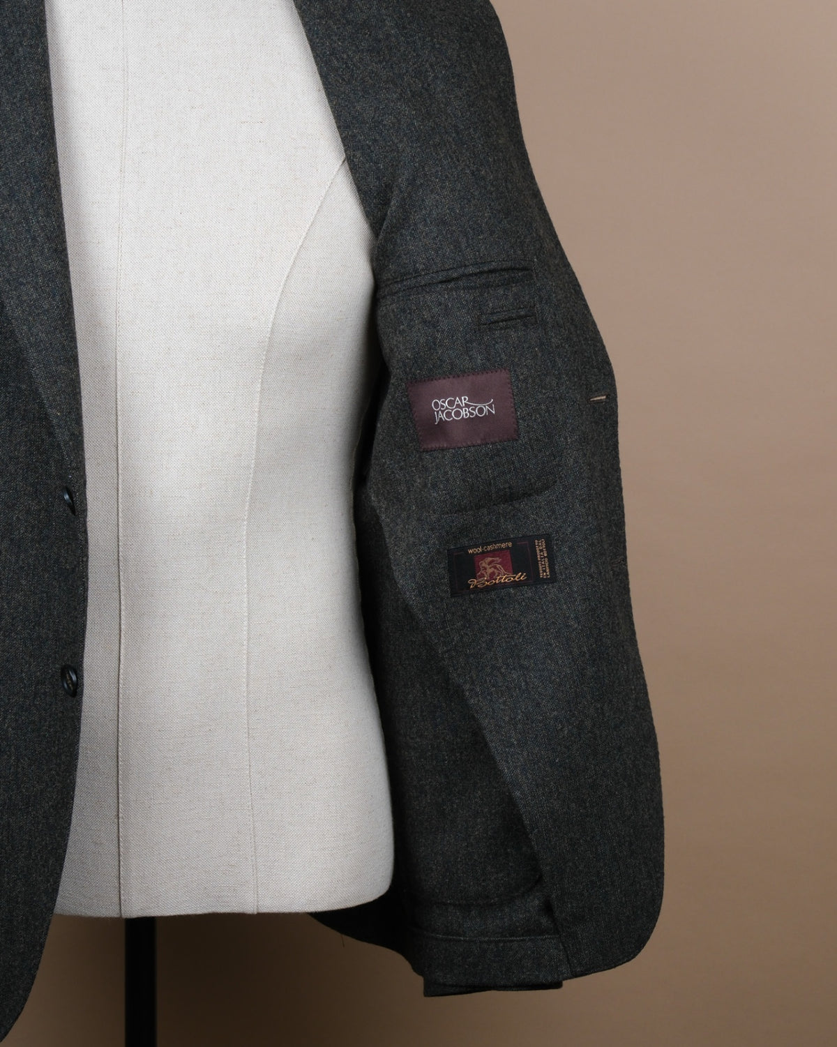 Dark Forrest Bottoli Wool/Cashmere Tweed Unconstructed Sports Jacket