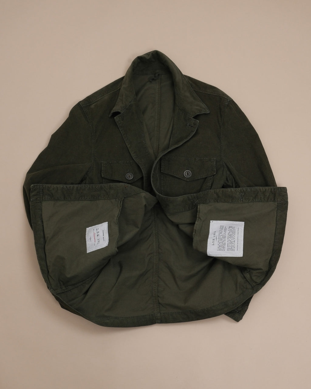 Dark Olive Bedford Cord Overshirt 