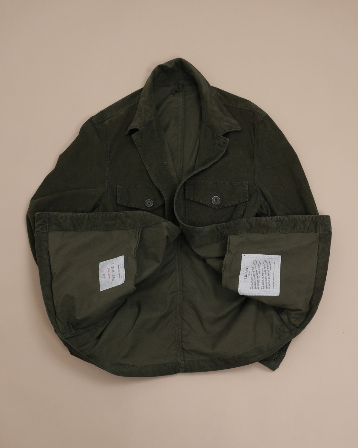 Dark Olive Bedford Cord Overshirt 