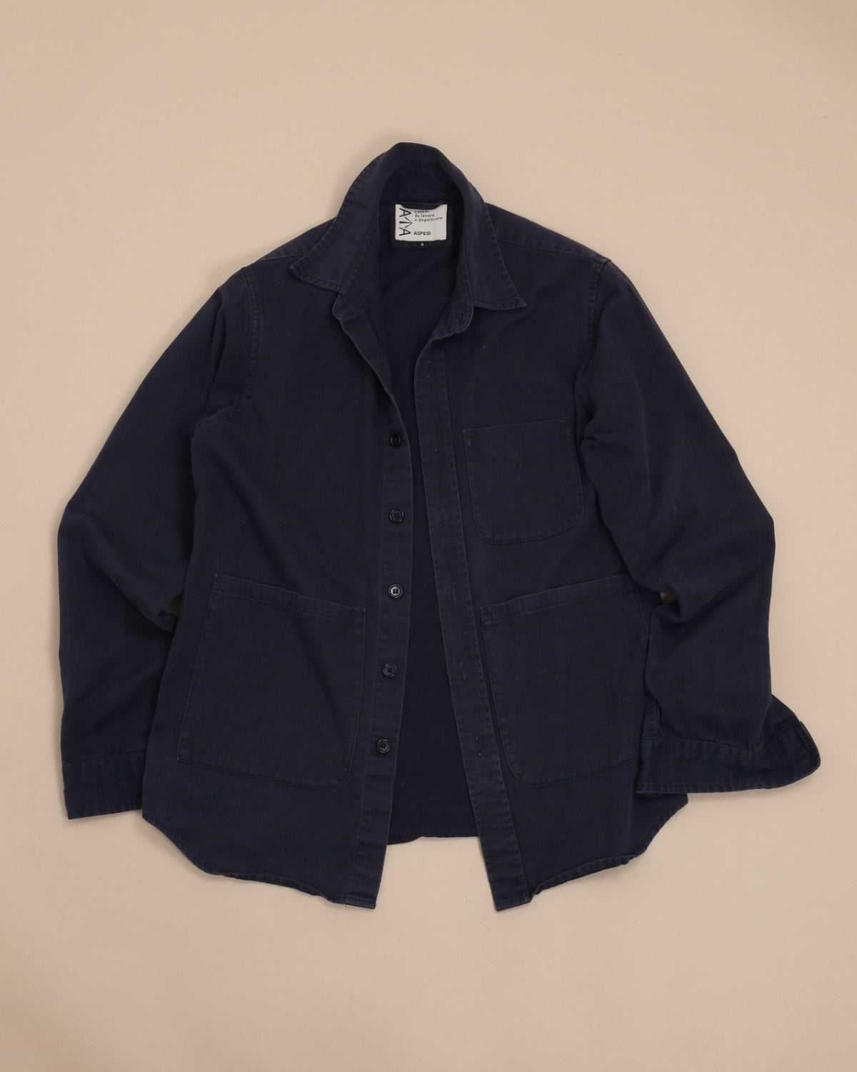 Navy Cotton Twill Overshirt