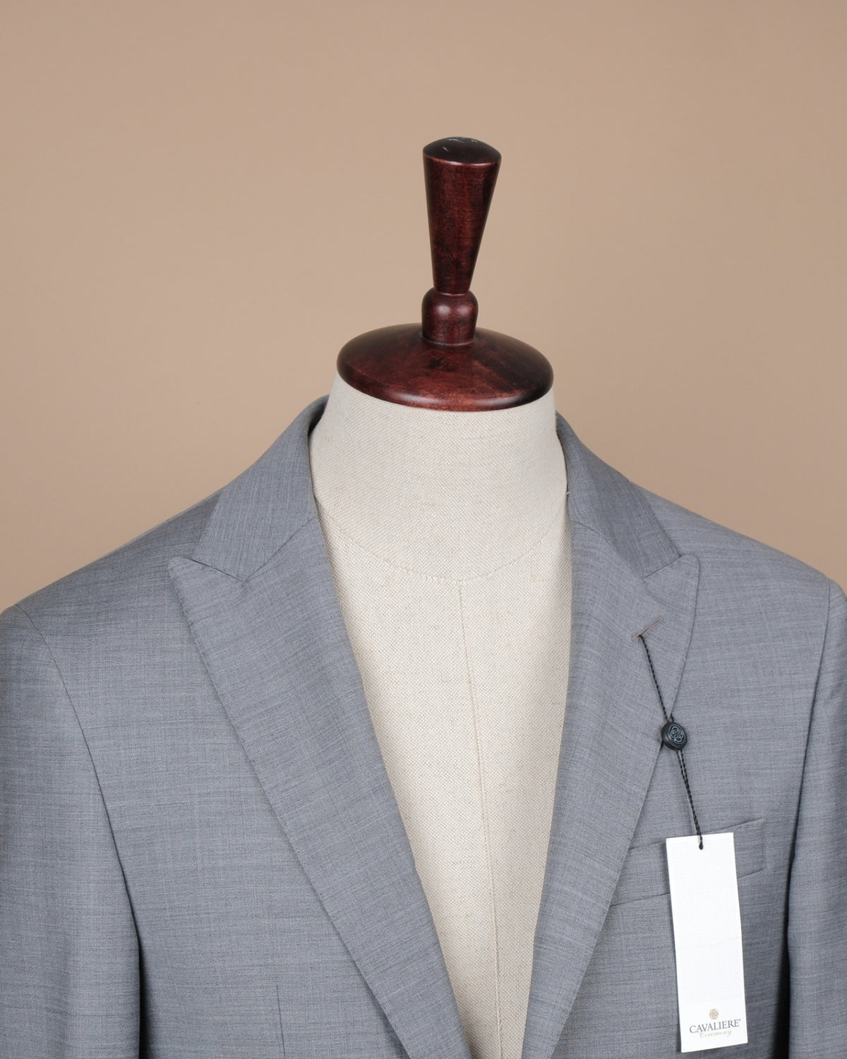 Mid Grey Wool Blend Peak Lapel Suit