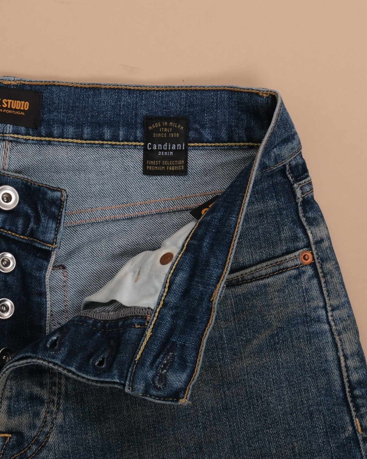 Faded Dark Wash Mid-Rise Jeans 