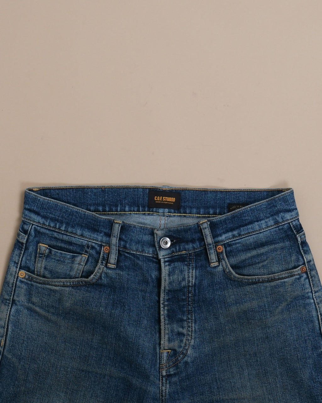 Faded Dark Wash Mid-Rise Jeans 