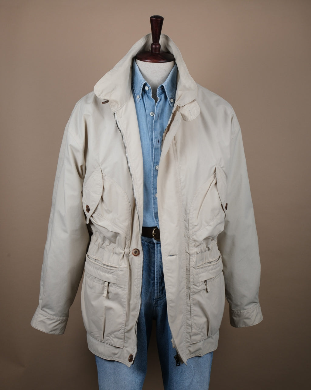 Light Beige Cotton Barn Jacket