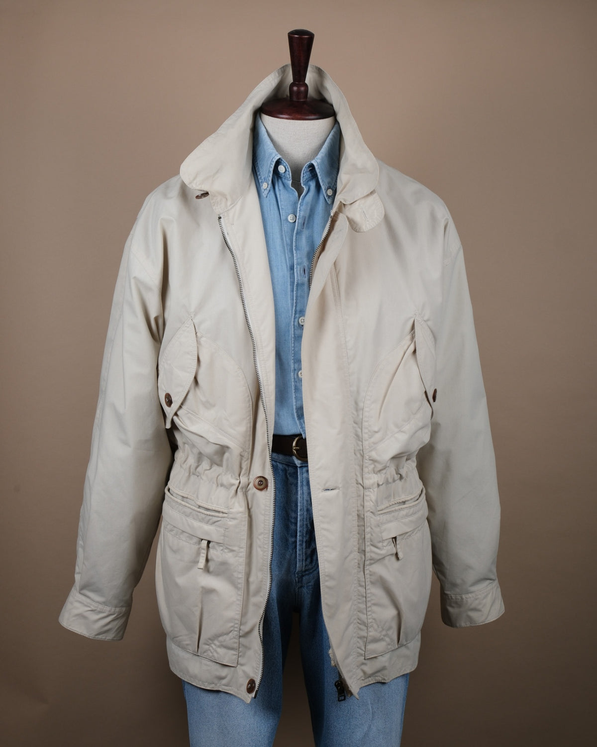 Light Beige Cotton Barn Jacket