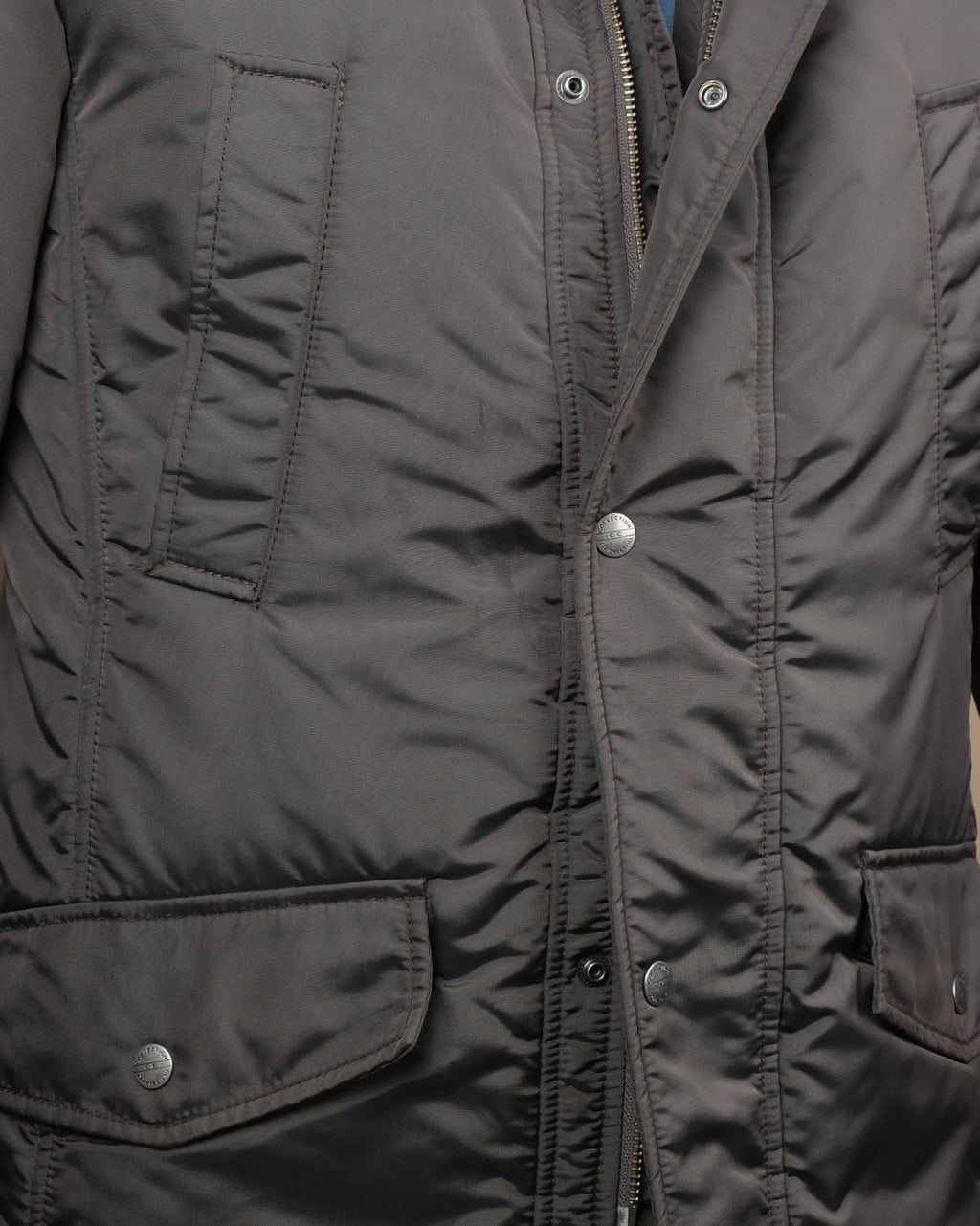 Gun-Metal Grey Padded Field Coat