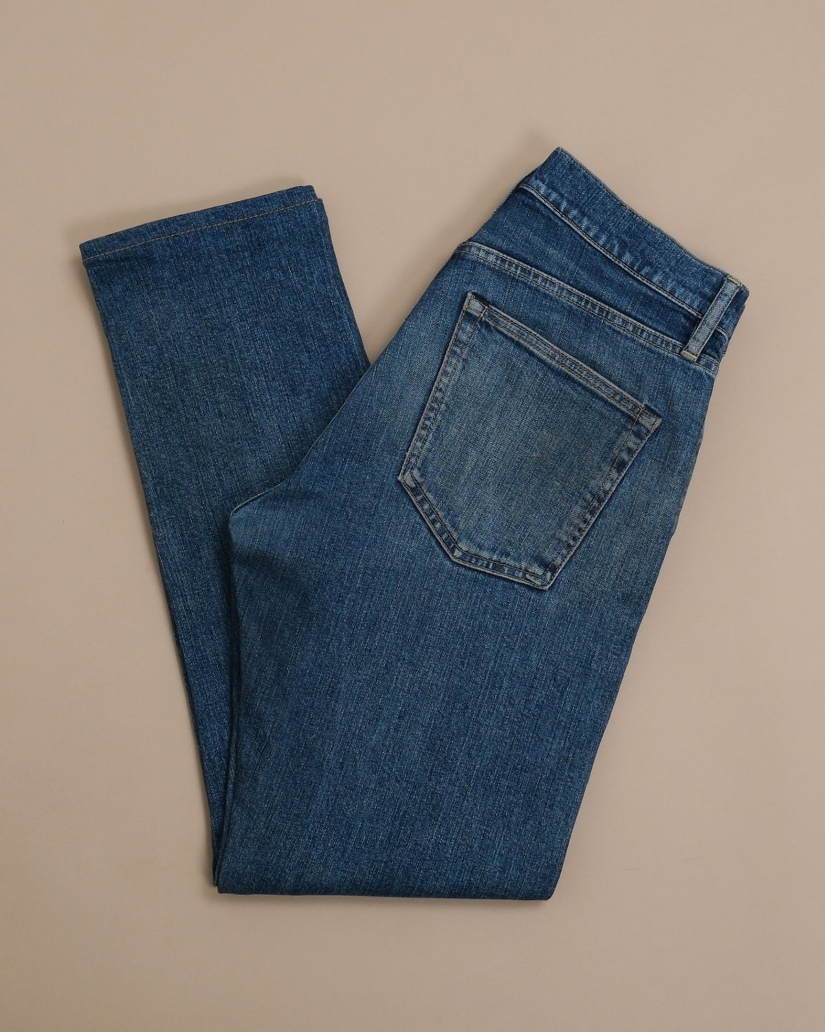 Faded Dark Wash Mid-Rise Jeans 