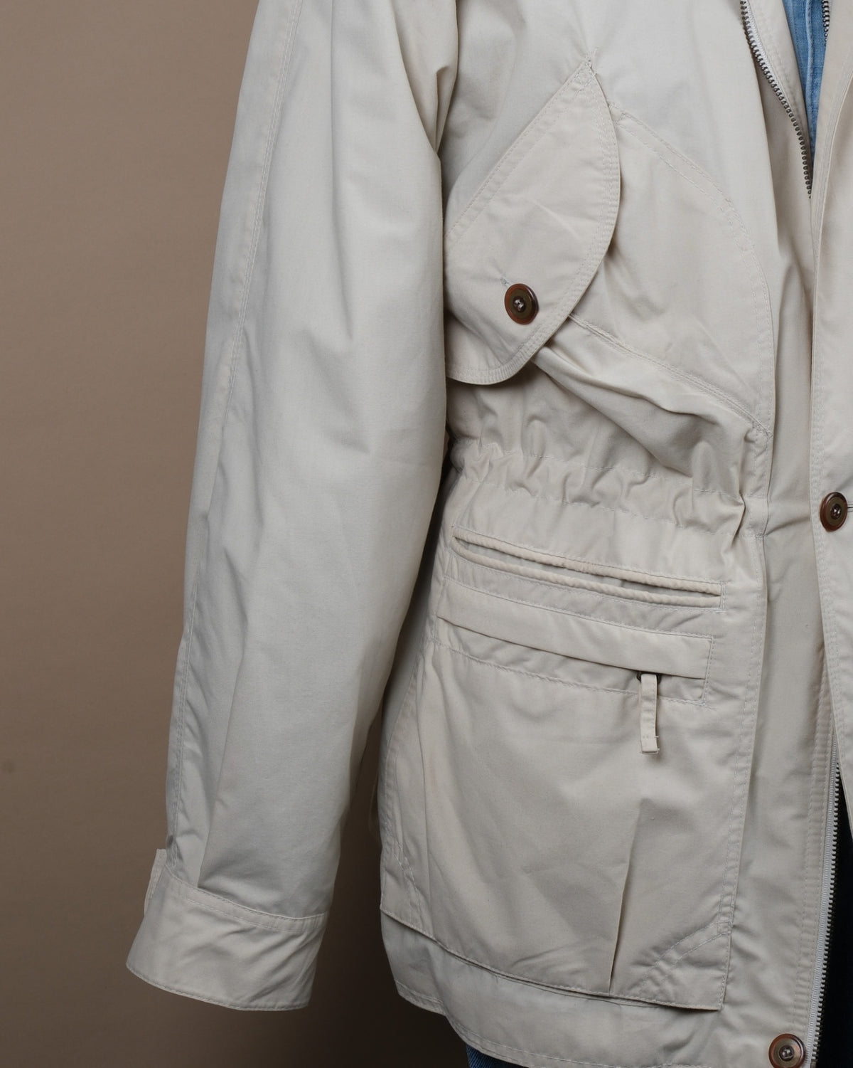 Light Beige Cotton Barn Jacket