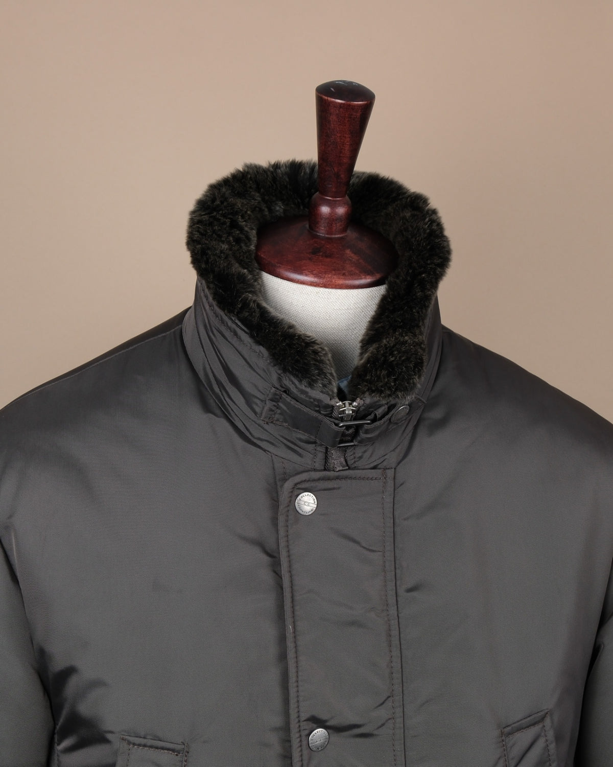 Gun-Metal Grey Padded Field Coat