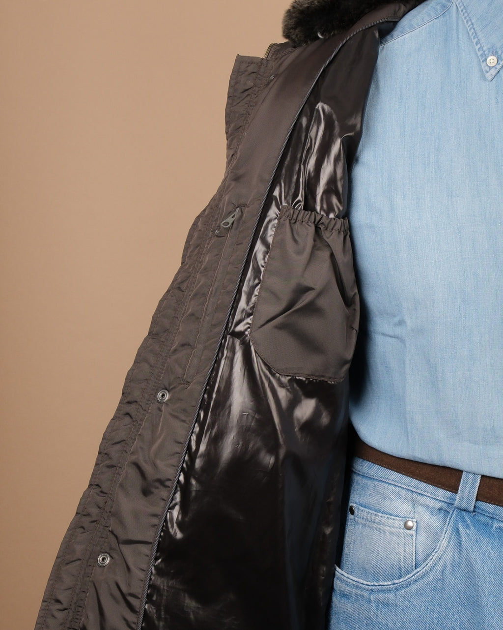 Gun-Metal Grey Padded Field Coat
