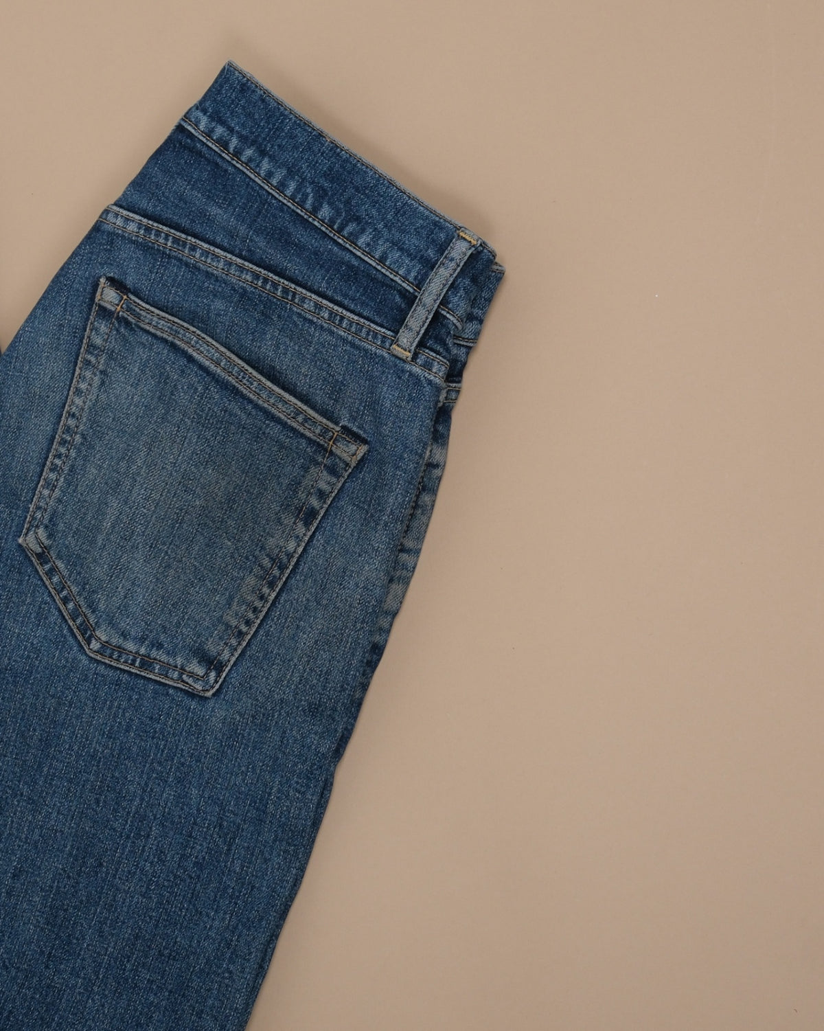 Faded Dark Wash Mid-Rise Jeans 
