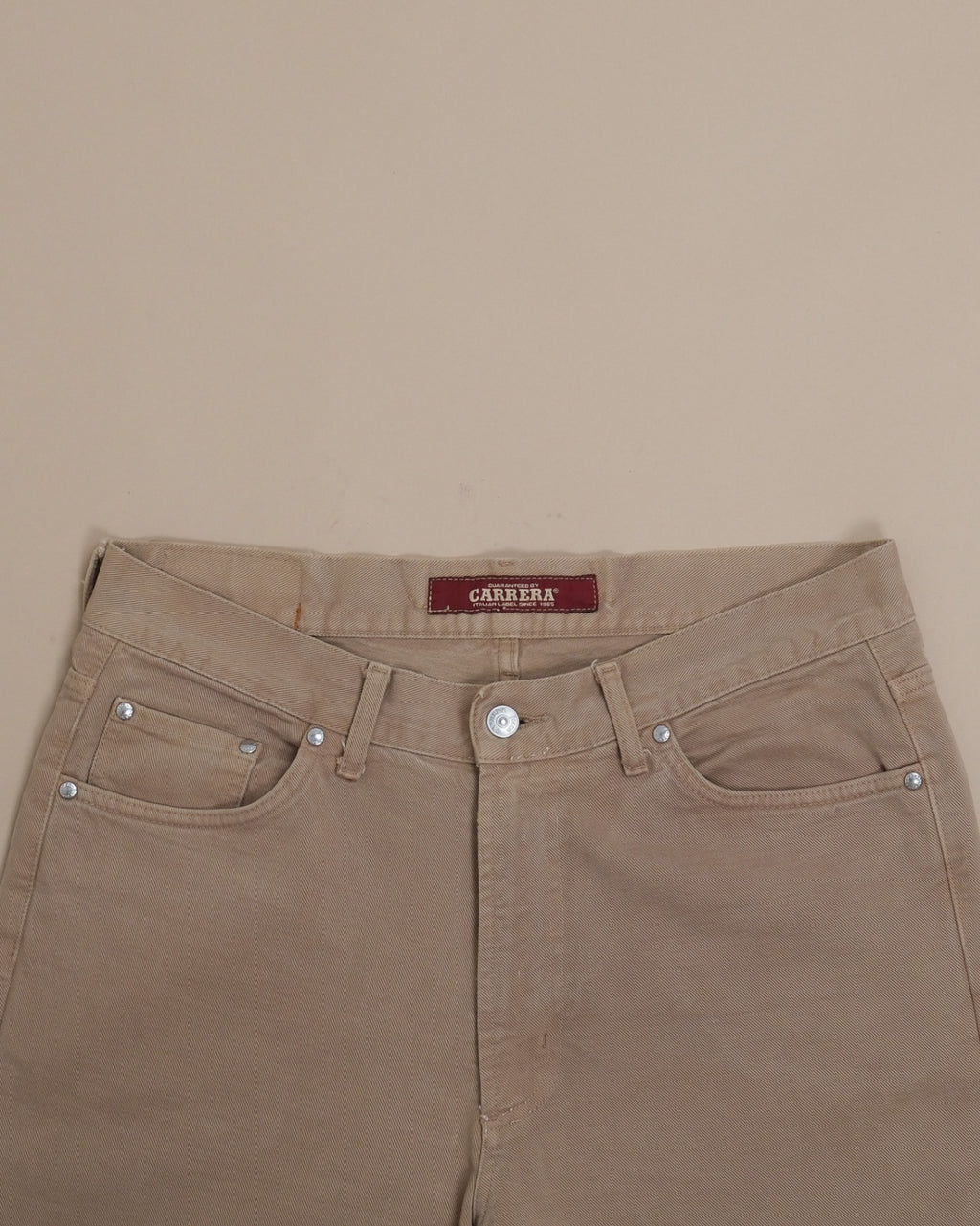 Beige High-Rise Jeans