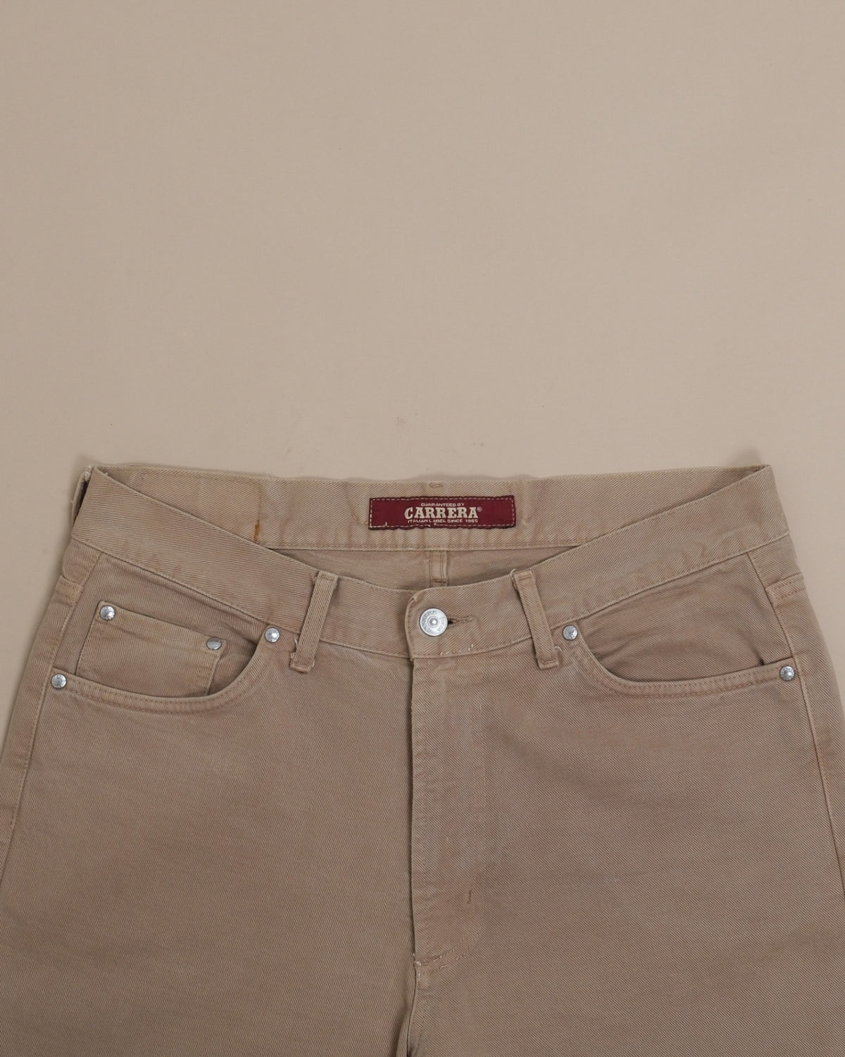 Beige High-Rise Jeans