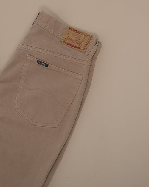 Beige High-Rise Jeans