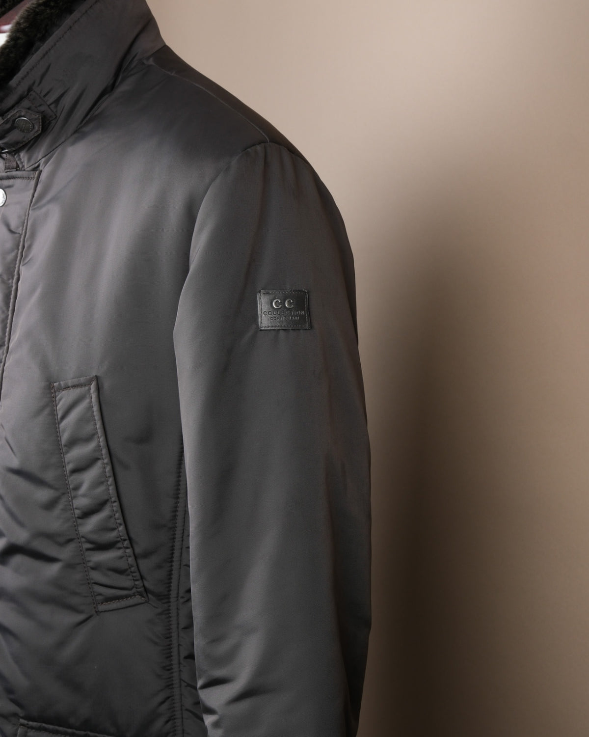 Gun-Metal Grey Padded Field Coat