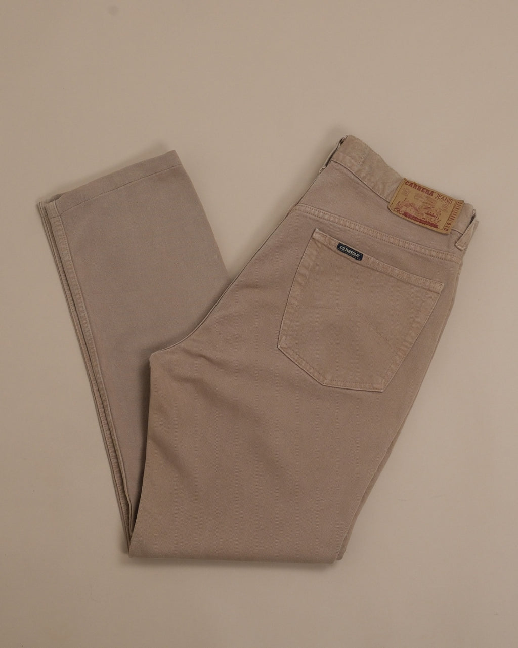 Beige High-Rise Jeans