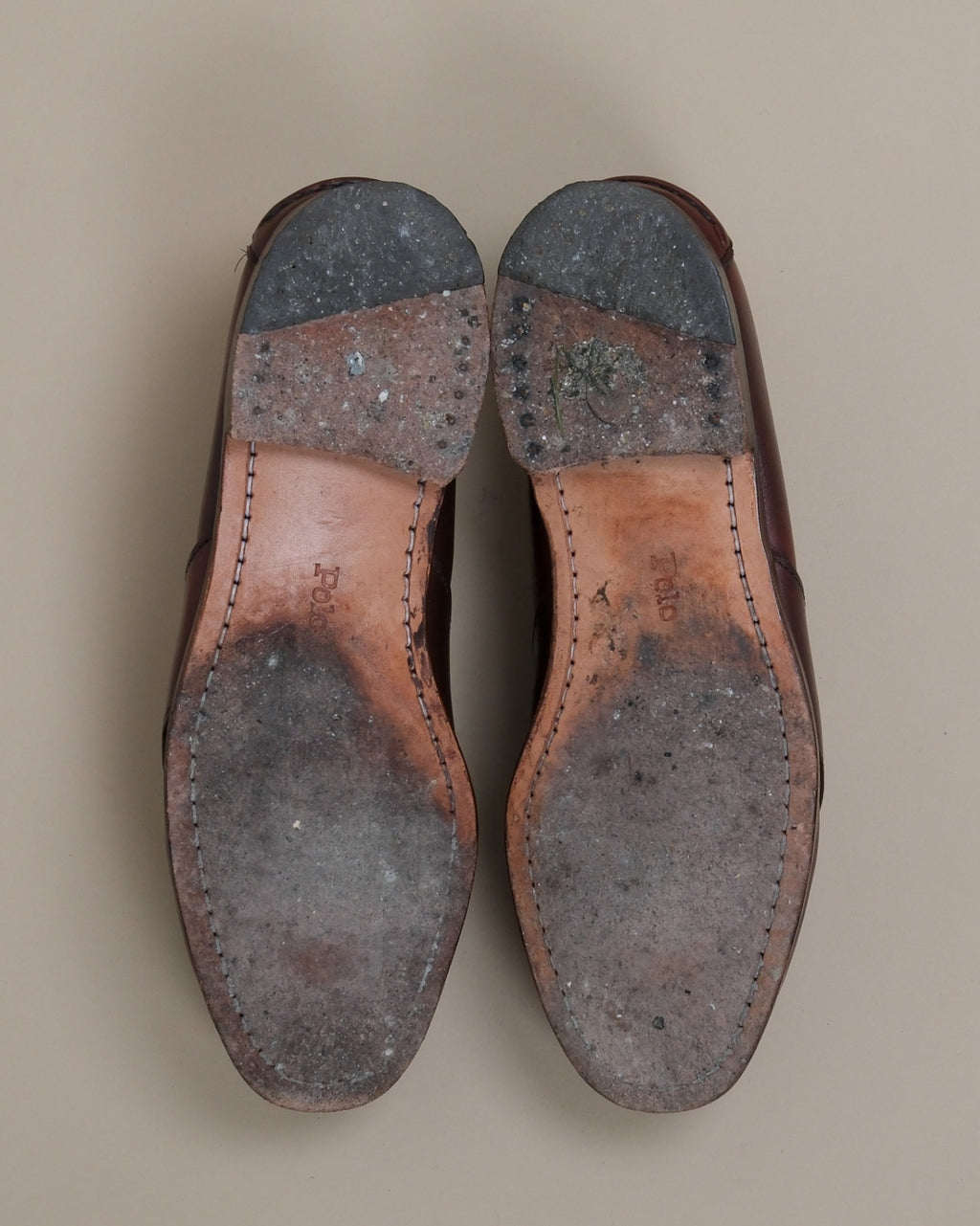 Oxblood Leather Full-Strap Loafers, Made in USA