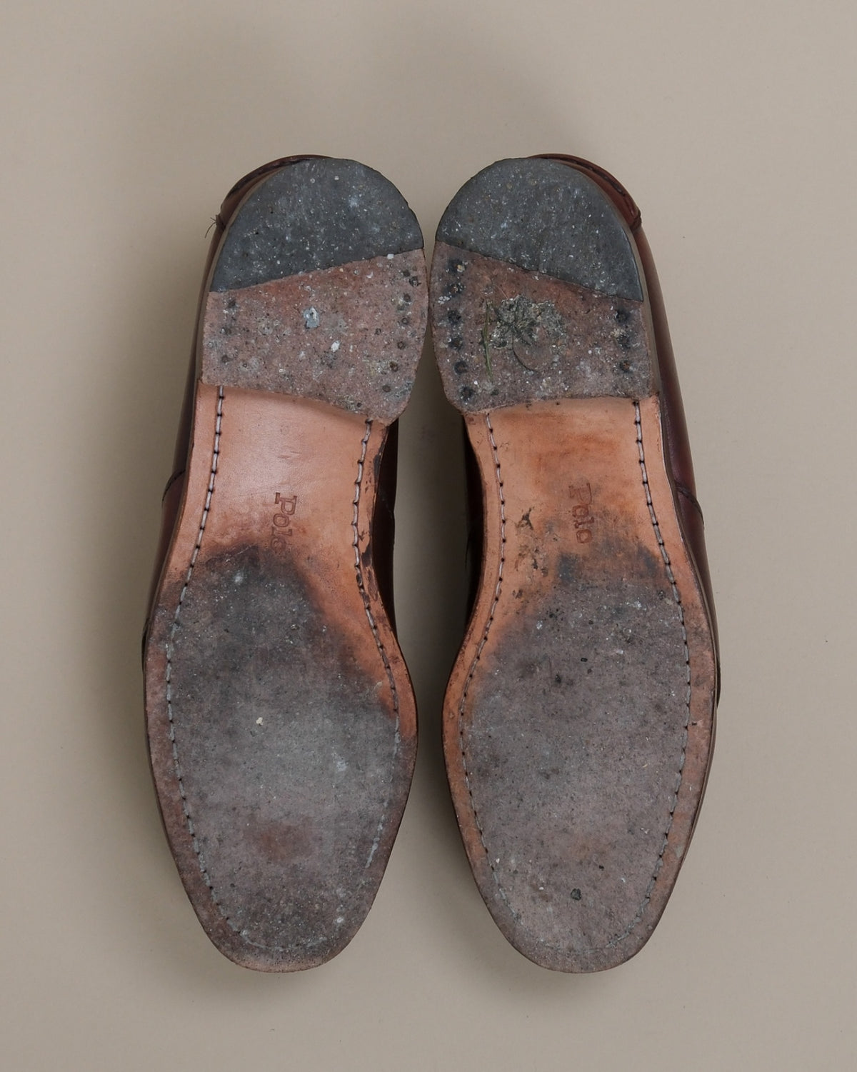 Oxblood Leather Full-Strap Loafers, Made in USA