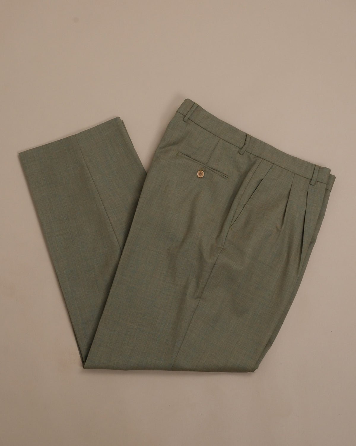 Olive Green Wool Blend Suit