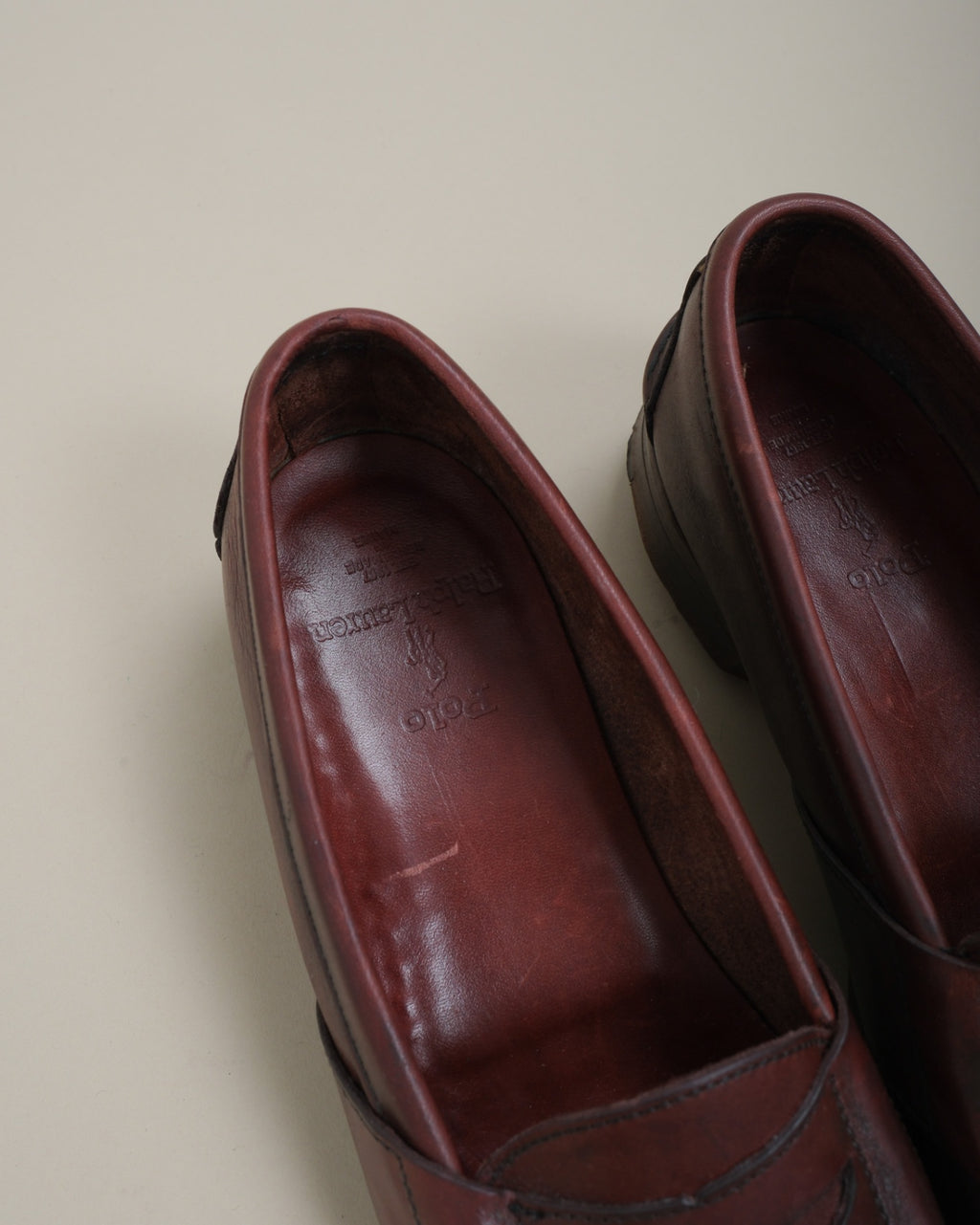 Oxblood Leather Full-Strap Loafers, Made in USA