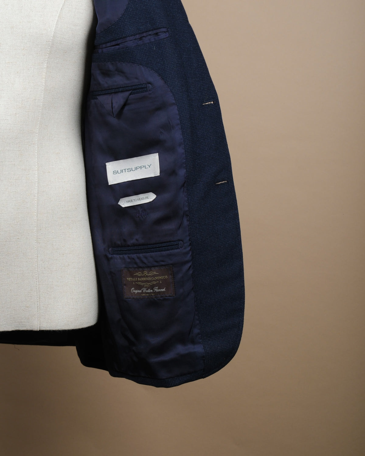 Navy VBC Flannel Mini Check Sports Jacket