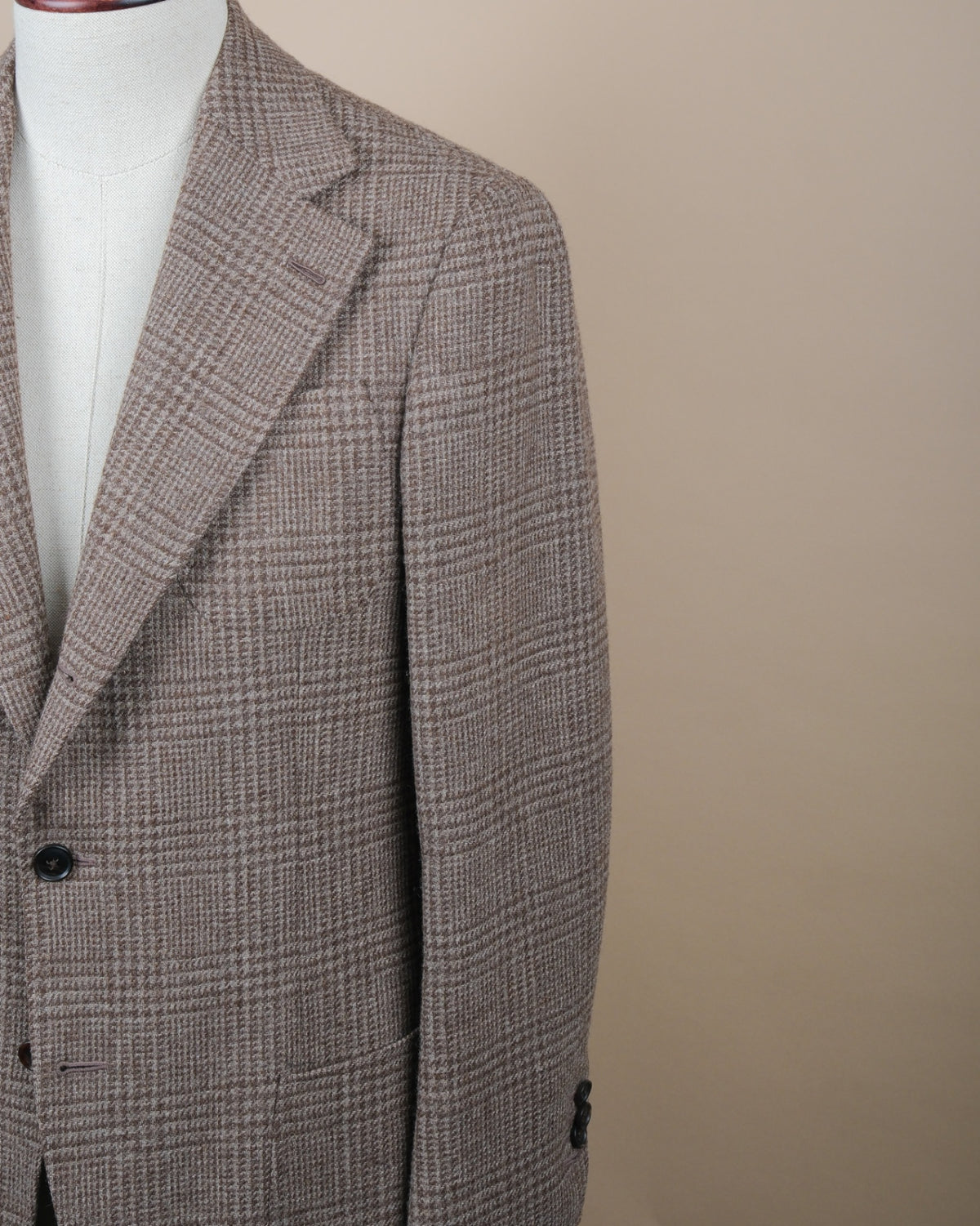 Beige/Brown Glen Check Marling & Evans Merino Tweed Sports Jacket