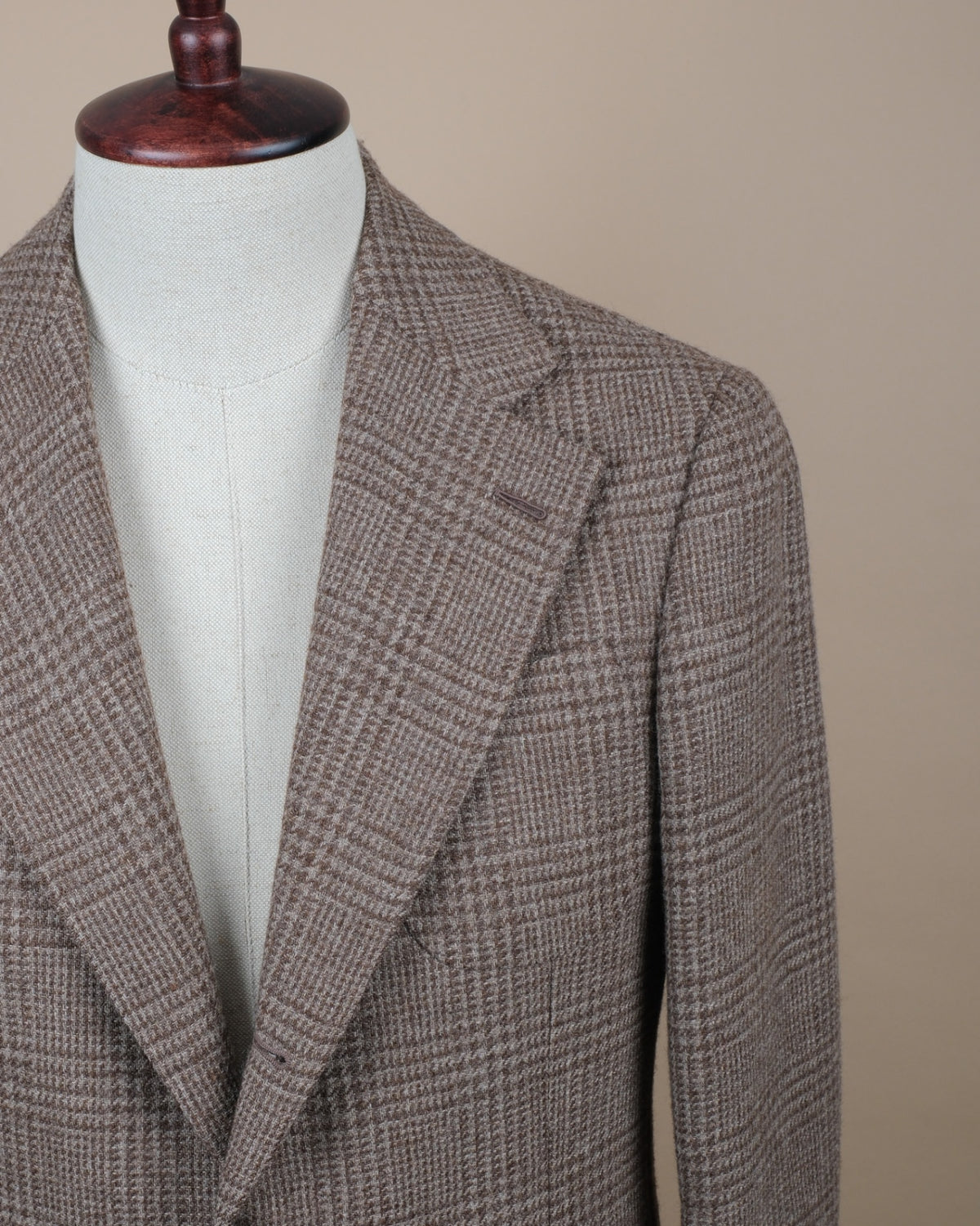Beige/Brown Glen Check Marling & Evans Merino Tweed Sports Jacket