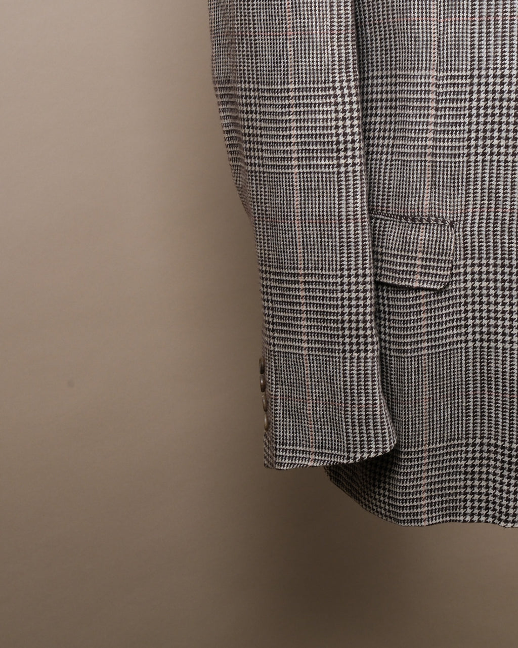 Chocolate/Off-White Irish Linen Prince of Wales Sports Jacket