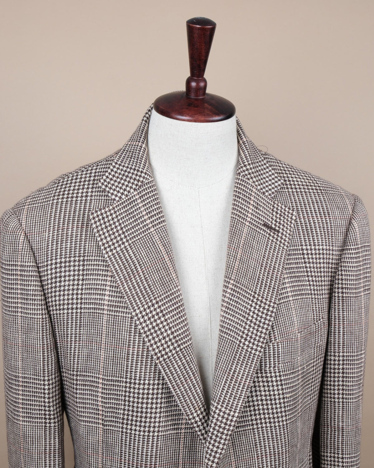 Chocolate/Off-White Irish Linen Prince of Wales Sports Jacket
