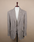 Chocolate/Off-White Irish Linen Prince of Wales Sports Jacket