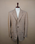 Sand Tonal Checked Virgin Wool Sports Jacket