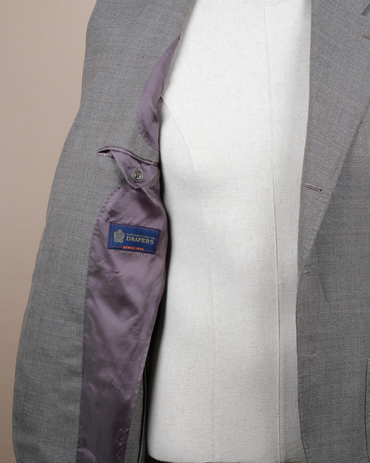 Greige Drapers High Twist Sports Jacket
