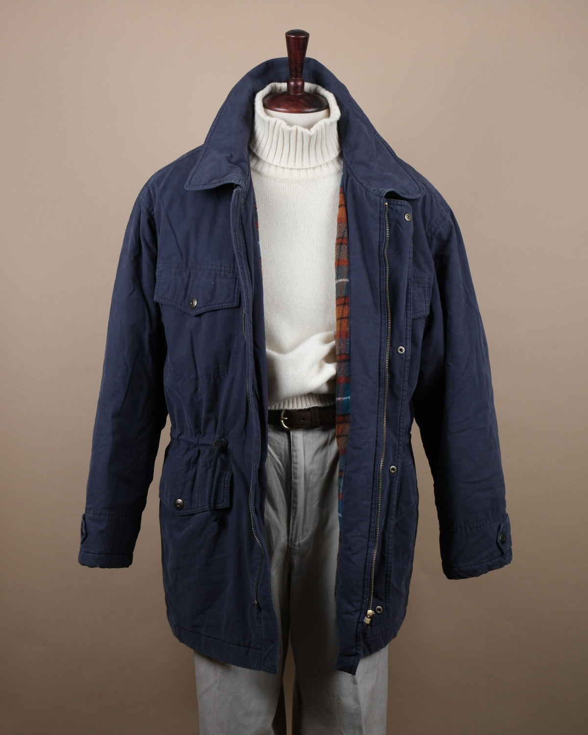 Faded Navy Blanket-Lined Barn Jacket