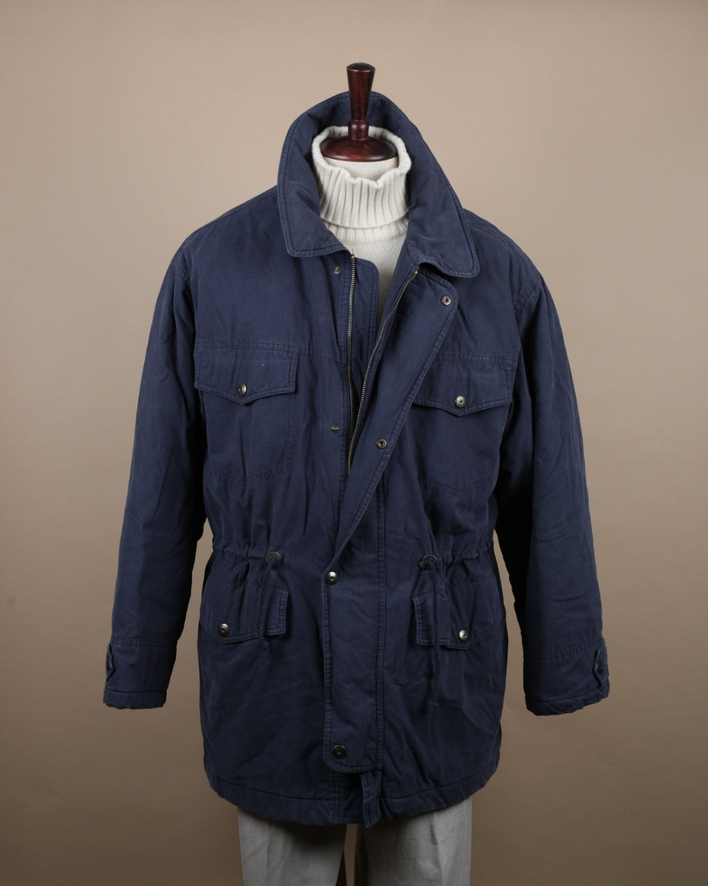 Faded Navy Blanket-Lined Barn Jacket