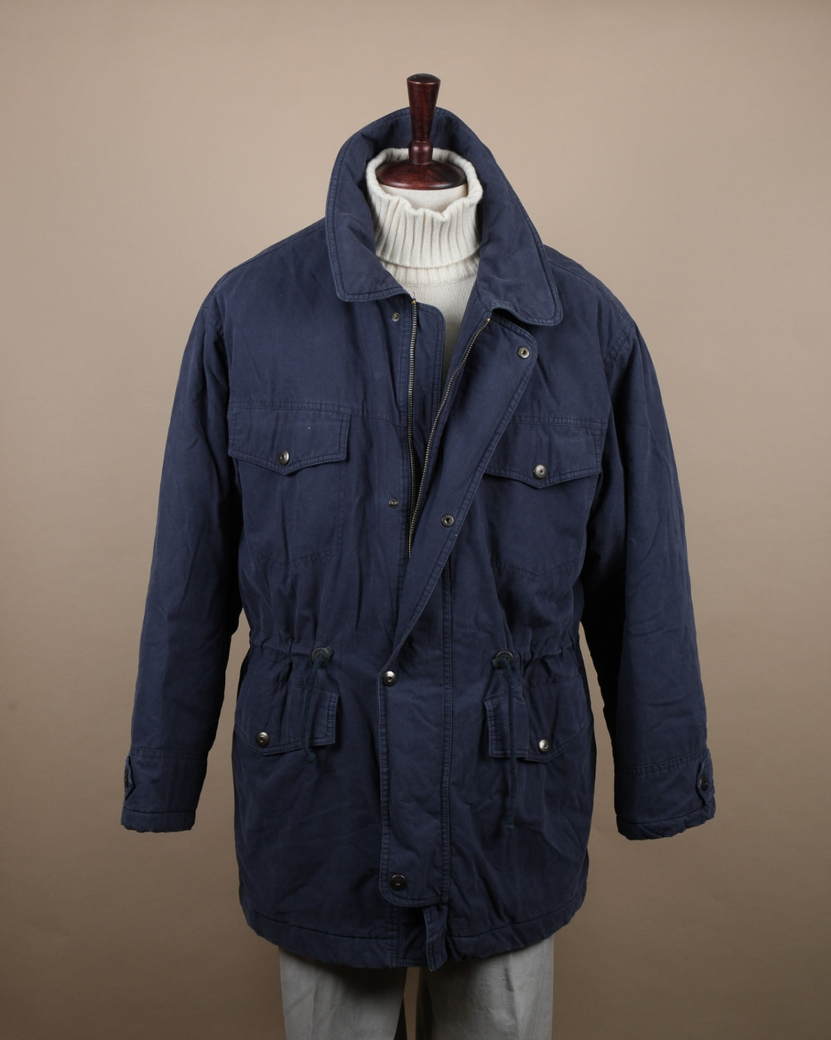 Faded Navy Blanket-Lined Barn Jacket