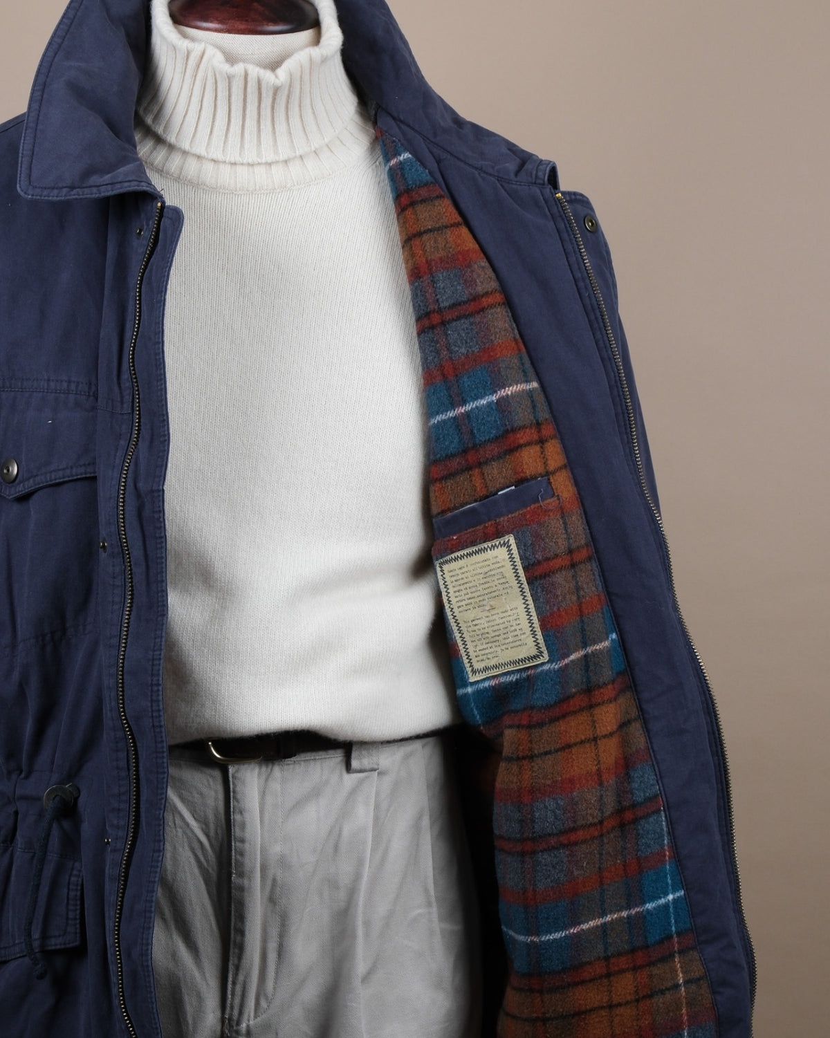 Faded Navy Blanket-Lined Barn Jacket