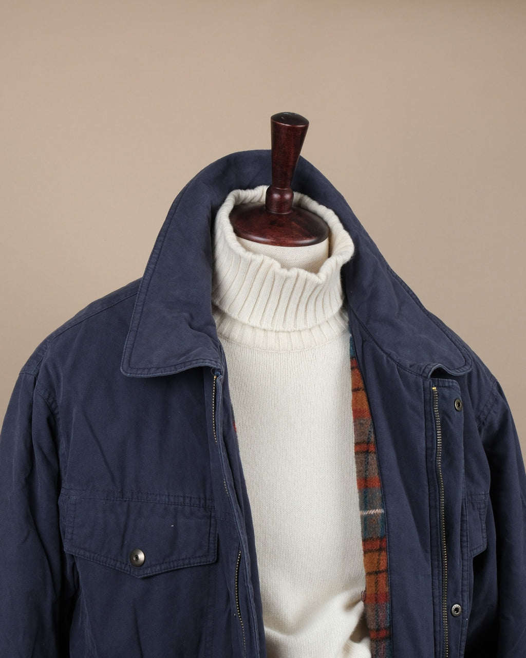 Faded Navy Blanket-Lined Barn Jacket