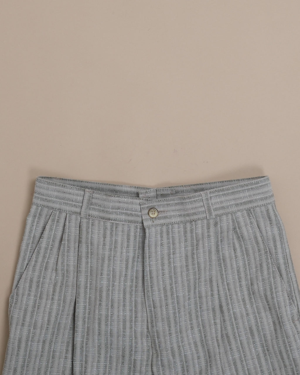 Grey Woven Cotton Blend Pants