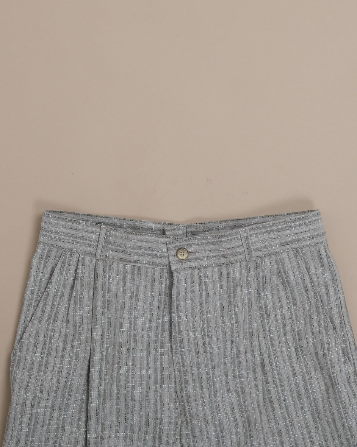 Grey Woven Cotton Blend Pants