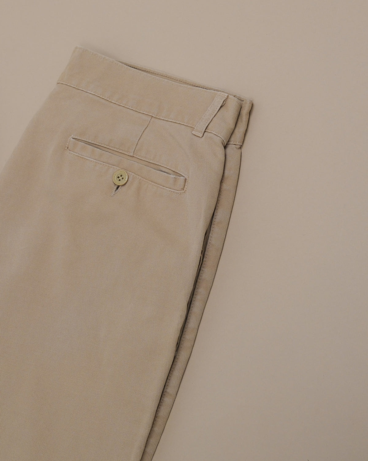 Beige Cotton Twill Pants
