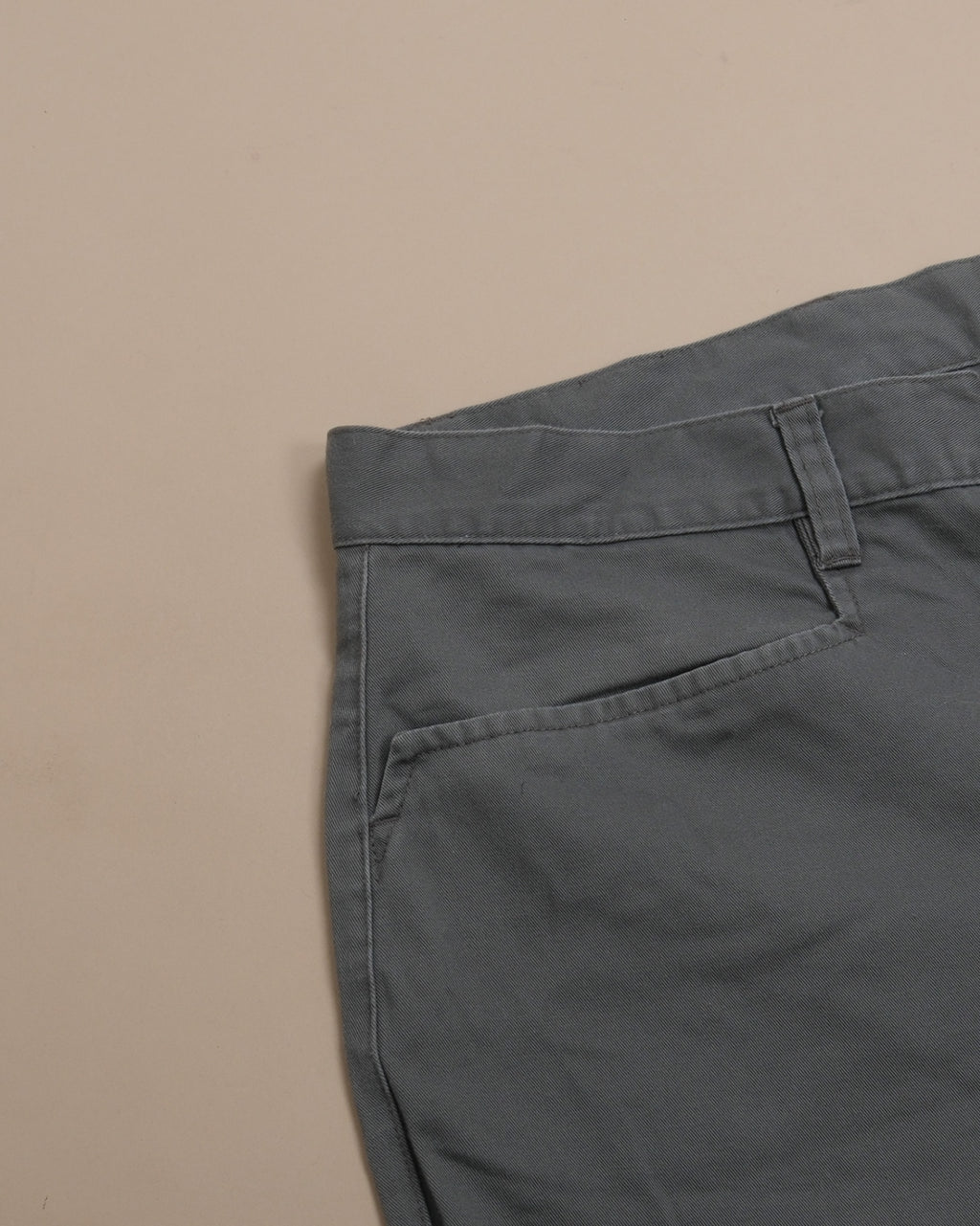 Gray Cotton Twill Pants