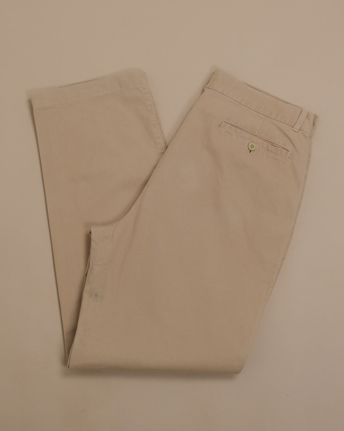 Beige Cotton Twill Pants