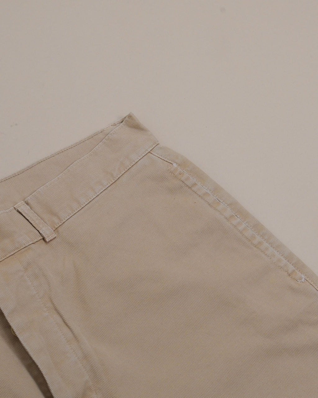 Beige Cotton Twill Pants