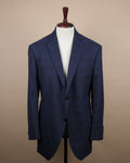 Navy Cotton/Linen Glen Check Sports Jacket